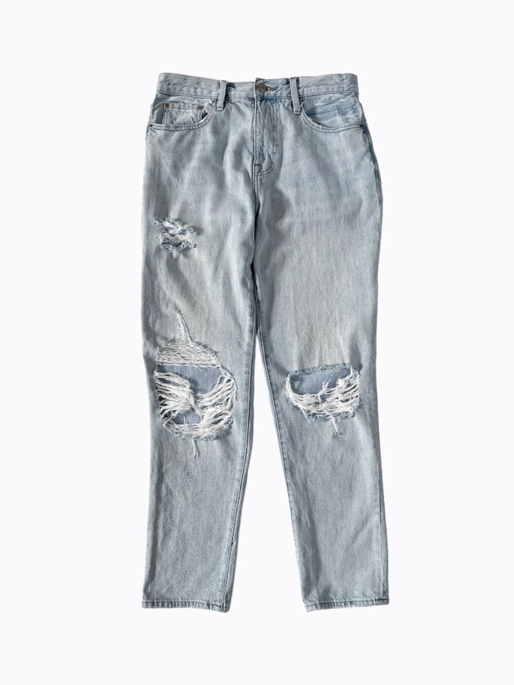 Pistola Presley High Rise Relaxed Roller Straight Jeans 28 Normandie Distressed